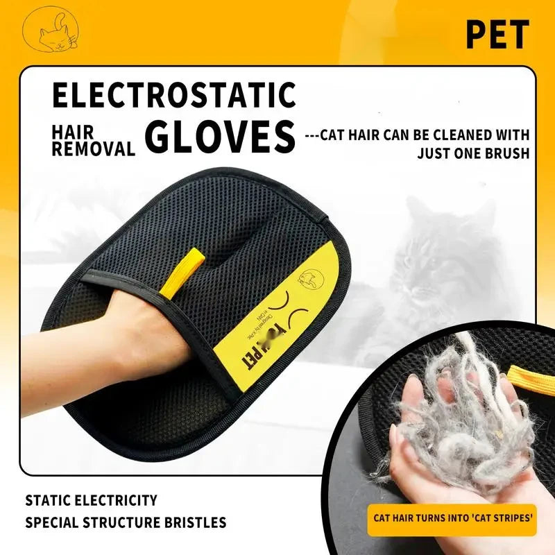 Guante Quitapelos Electrostático para Mascotas