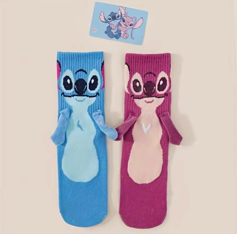Calcetines Stitch para Parejas – Pack de 2 Pares 💙💗