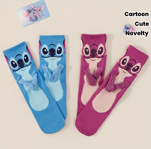 Calcetines Stitch para Parejas – Pack de 2 Pares 💙💗