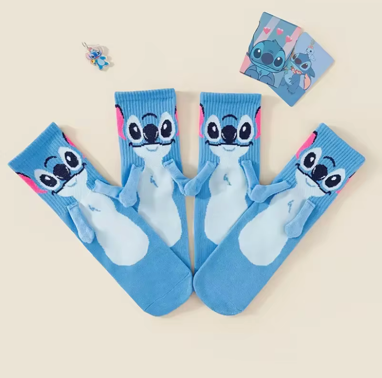 Calcetines Stitch para Parejas – Pack de 2 Pares 💙💗