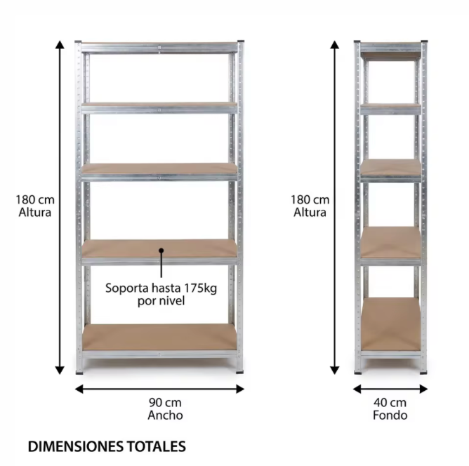 Estantería Metálica de 5 Niveles – Resistente, Ajustable y Fácil de Montar 💪