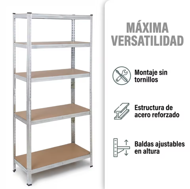 Estantería Metálica de 5 Niveles – Resistente, Ajustable y Fácil de Montar 💪