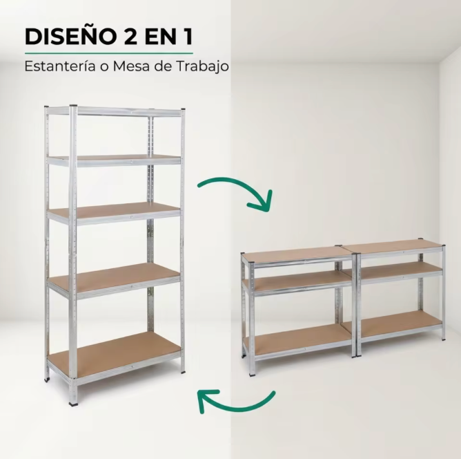 Estantería Metálica de 5 Niveles – Resistente, Ajustable y Fácil de Montar 💪