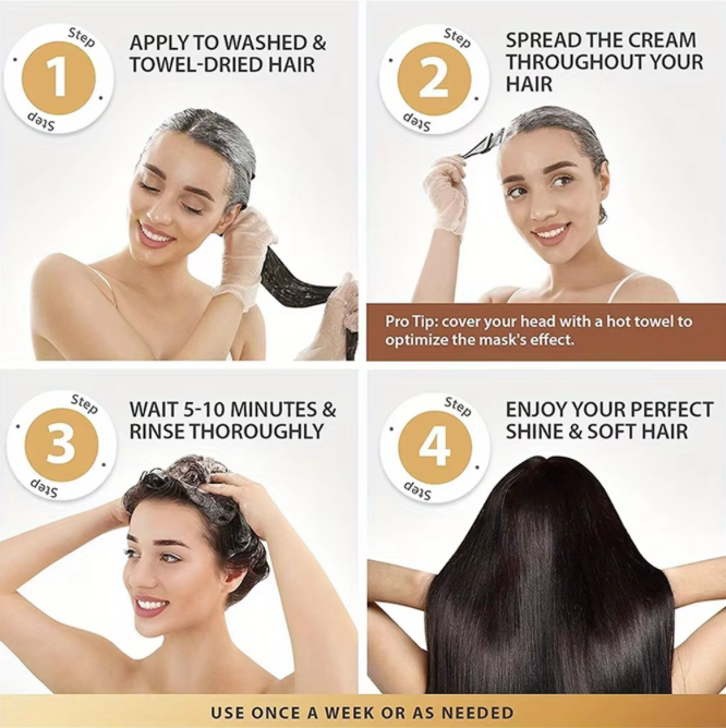 ✨ Mascarilla Capilar Reparadora con Queratina y Colágeno | Hidratación Profunda