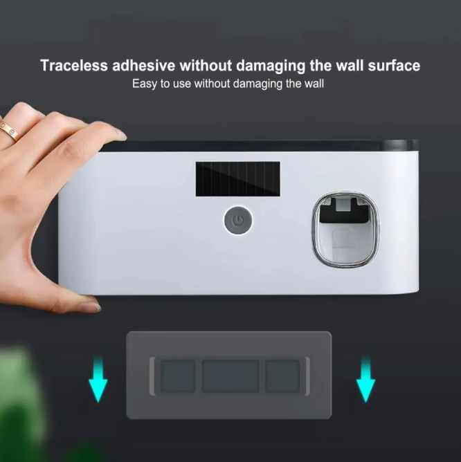 🪥✨ Organizador de Cepillos de Dientes UV + Dispensador Automático