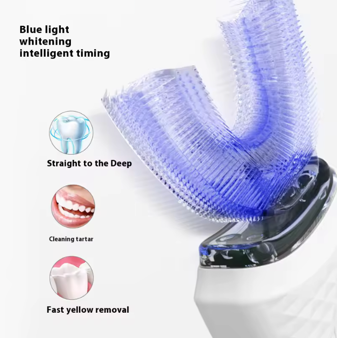 🦷✨ Cepillo de Dientes Eléctrico Sónico en Forma de U | Limpieza 360°