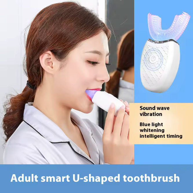 🦷✨ Cepillo de Dientes Eléctrico Sónico en Forma de U | Limpieza 360°