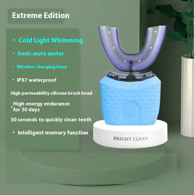 🦷✨ Cepillo de Dientes Eléctrico Sónico en Forma de U | Limpieza 360°