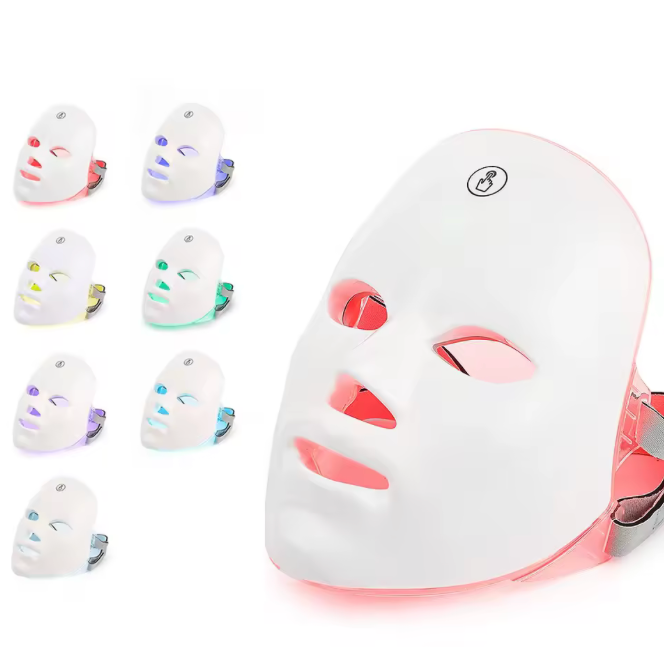 ✨ Máscara Facial LED 7 Colores – Terapia de Luz para Rostro y Cuello