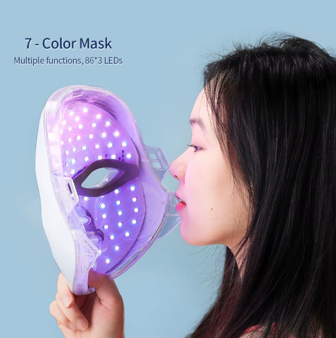 ✨ Máscara Facial LED 7 Colores – Terapia de Luz para Rostro y Cuello