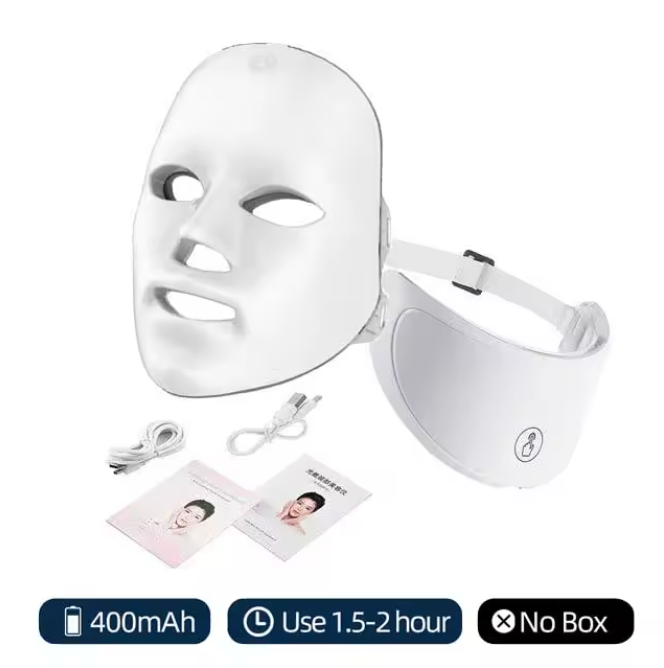 ✨ Máscara Facial LED 7 Colores – Terapia de Luz para Rostro y Cuello