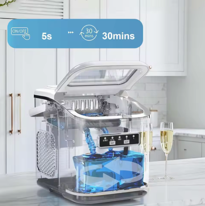 🧊✨ Máquina de Hielo Portátil – Cubitos Listos en Solo 6 Minutos