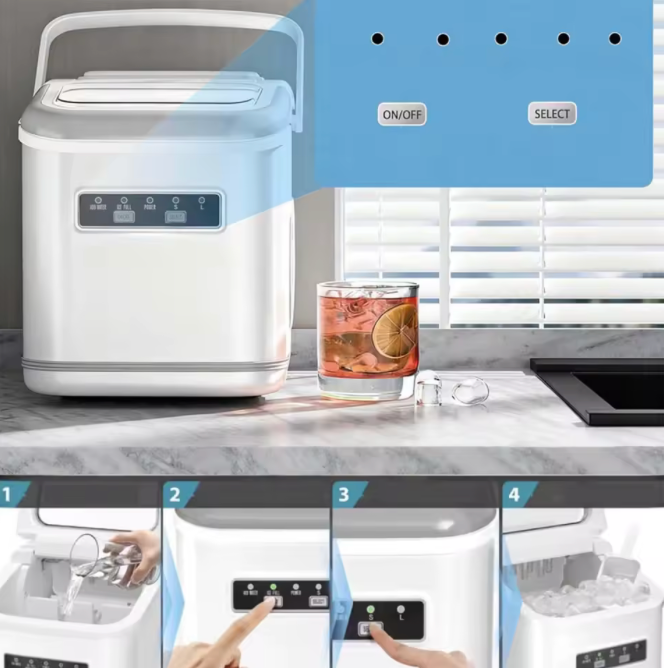 🧊✨ Máquina de Hielo Portátil – Cubitos Listos en Solo 6 Minutos