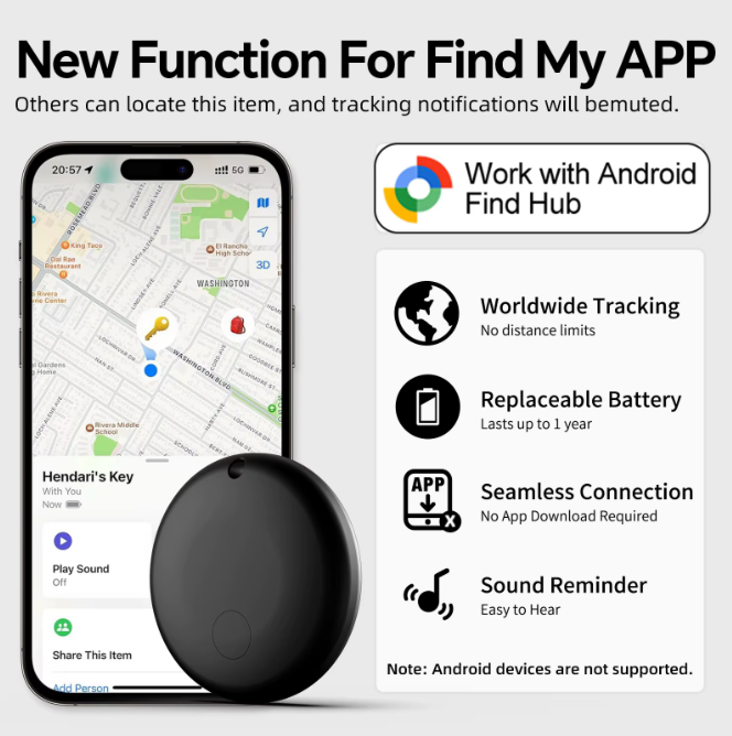 📍🐾 Rastreador GPS Inteligente para Mascotas, Niños y Equipaje – Localización Precisa mediante Google Find My Device