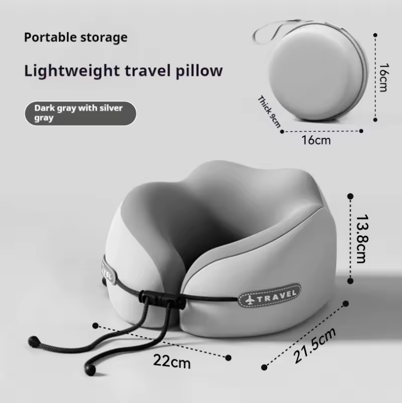 ✈️💤 Almohada de Viaje Viscoelástica en Forma de U – Comodidad y Soporte Cervical