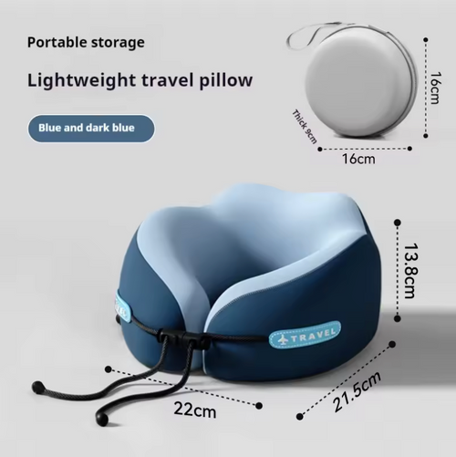 ✈️💤 Almohada de Viaje Viscoelástica en Forma de U – Comodidad y Soporte Cervical