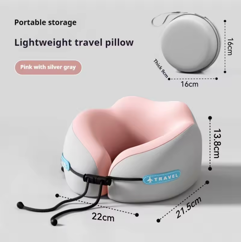 ✈️💤 Almohada de Viaje Viscoelástica en Forma de U – Comodidad y Soporte Cervical