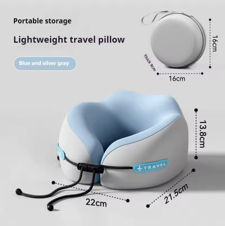 ✈️💤 Almohada de Viaje Viscoelástica en Forma de U – Comodidad y Soporte Cervical