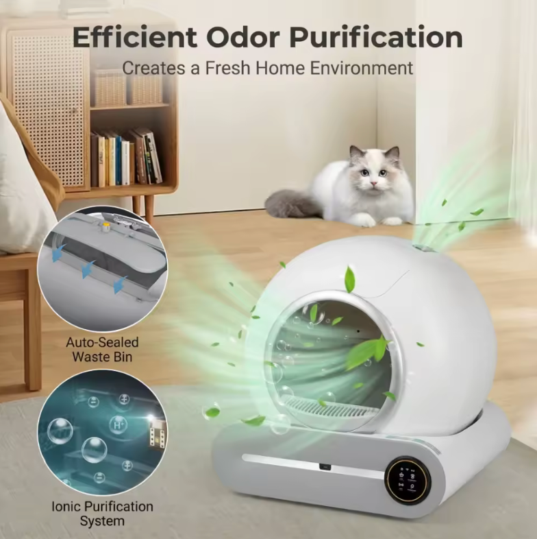 🐱✨ Arenero Inteligente Automático 65L – Autolimpieza, Control por App y Control de Olores