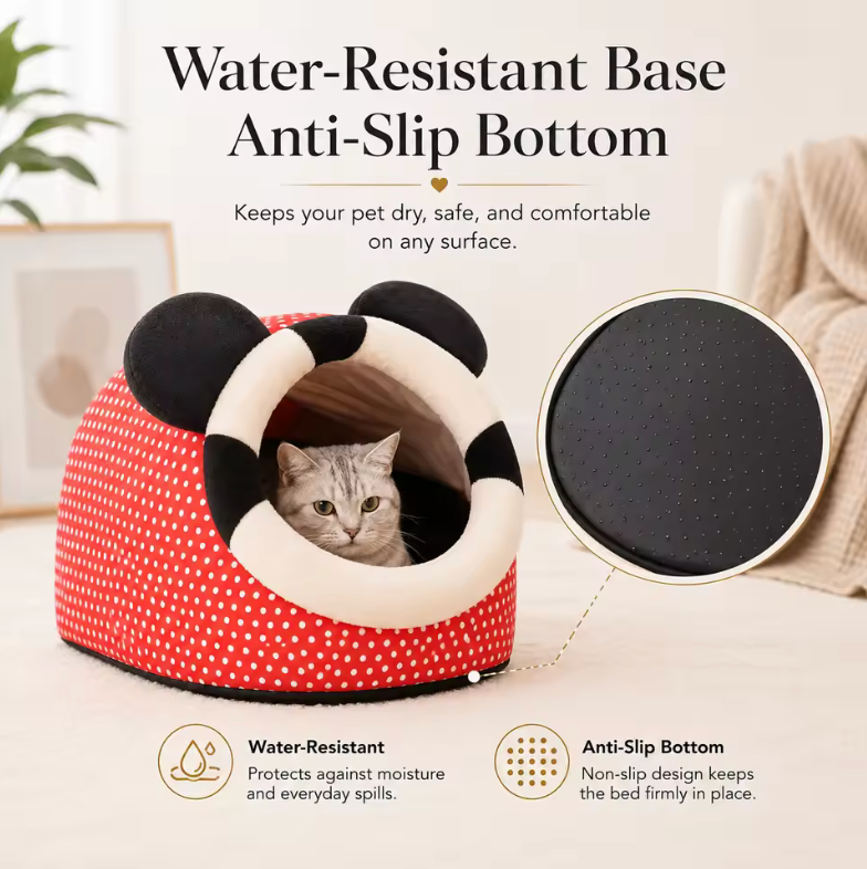 🐶🐱🛏️ Cama Cueva para Mascotas 40×40×32 cm – Acogedora, Impermeable y Antideslizante