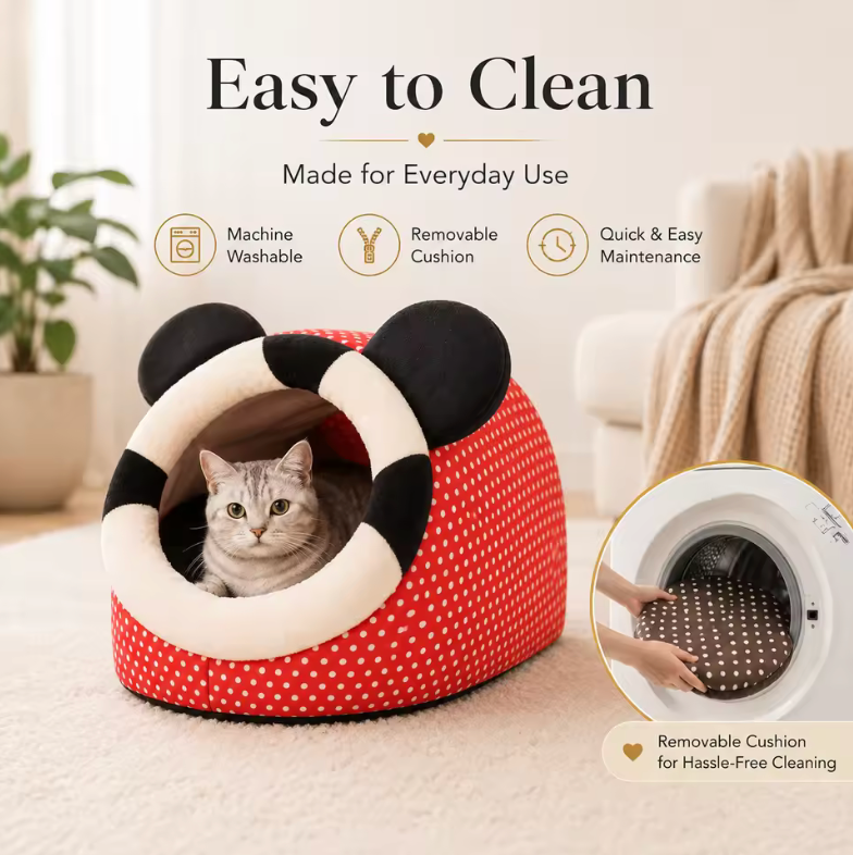 🐶🐱🛏️ Cama Cueva para Mascotas 40×40×32 cm – Acogedora, Impermeable y Antideslizante