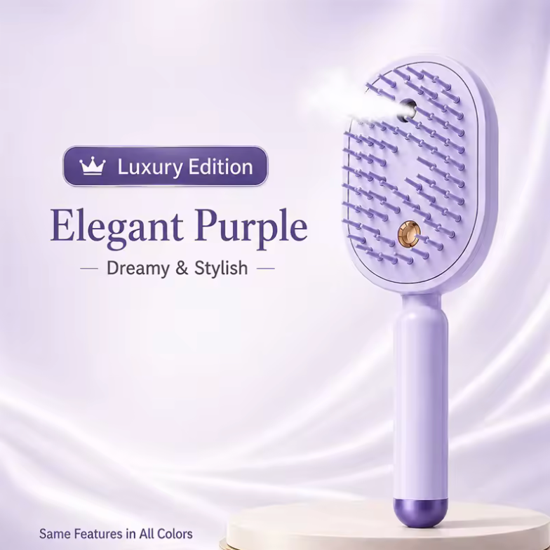 ✨💇‍♀️ Cepillo Alisador Inalámbrico con Niebla Fina – Masaje Capilar y Luz Roja