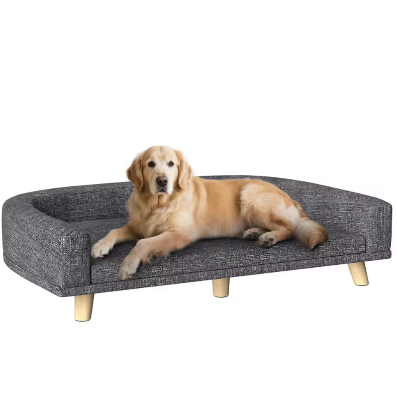 🐶 Sofá Elevado para Perros Grandes | Cama Cómoda con Cojín Lavable
