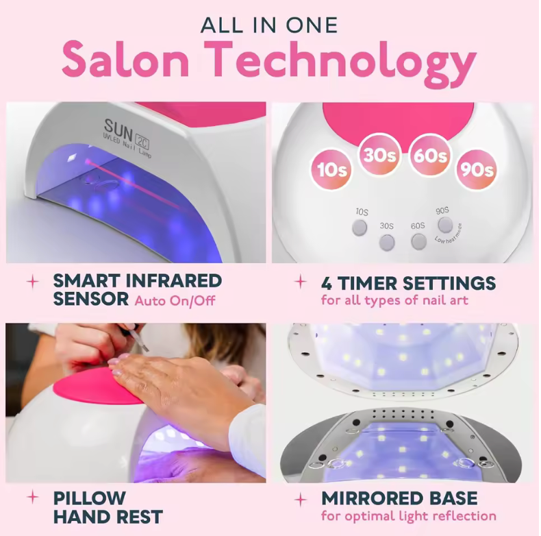 💅 Lámpara UV/LED para Uñas 48W | Secado Rápido de Esmalte en Gel