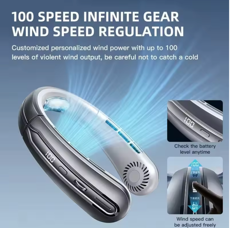 🌀 Ventilador de Cuello Portátil | Refrigeración Manos Libres