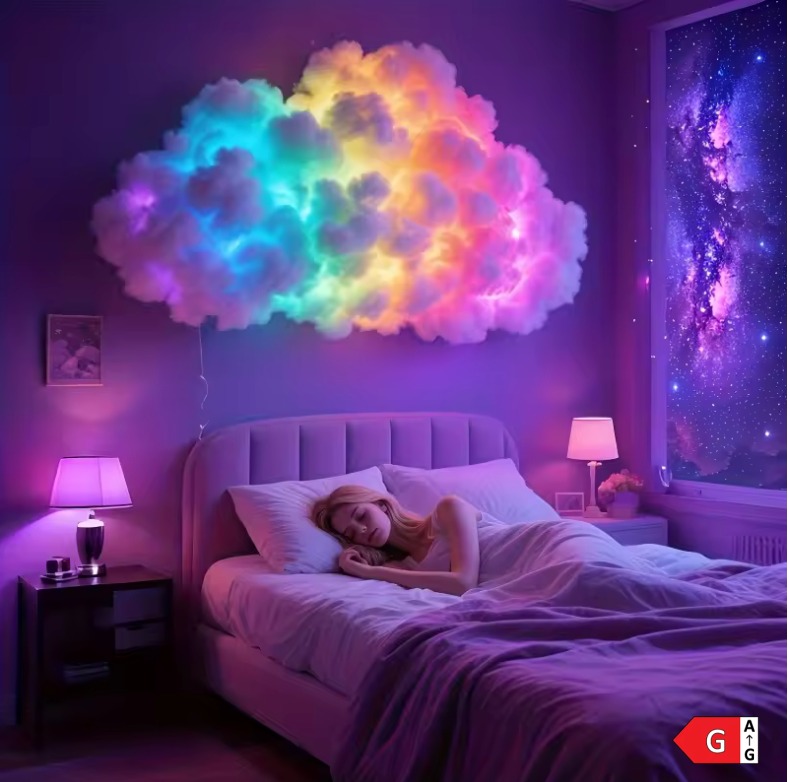 ☁️ Lámpara LED Nube 3D | Iluminación Ambiental con Cambio de Color ✨