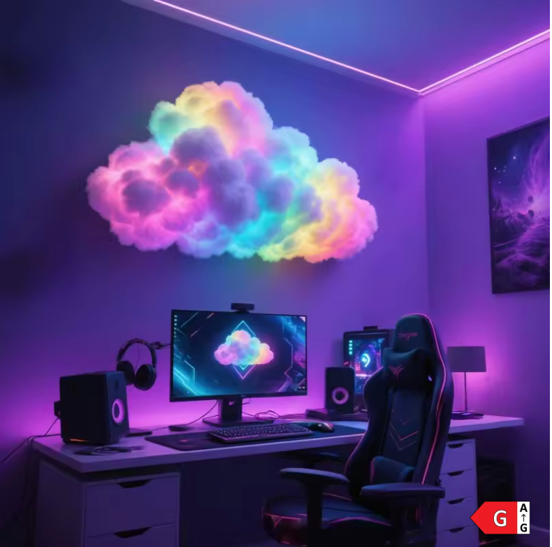 ☁️ Lámpara LED Nube 3D | Iluminación Ambiental con Cambio de Color ✨