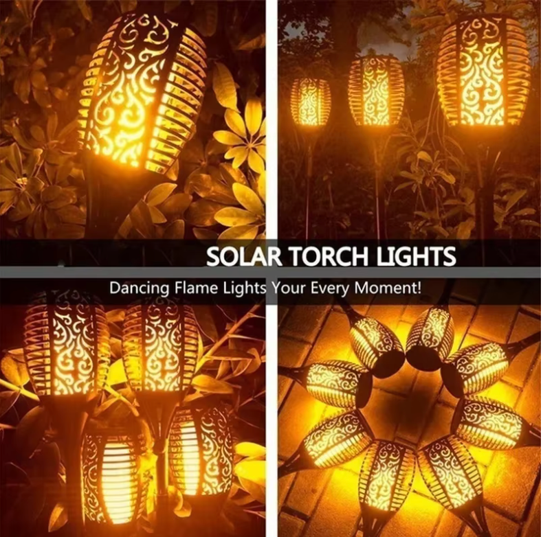 🔥 Luces Solares Efecto Llama | Iluminación Decorativa para Jardín 🌙✨
