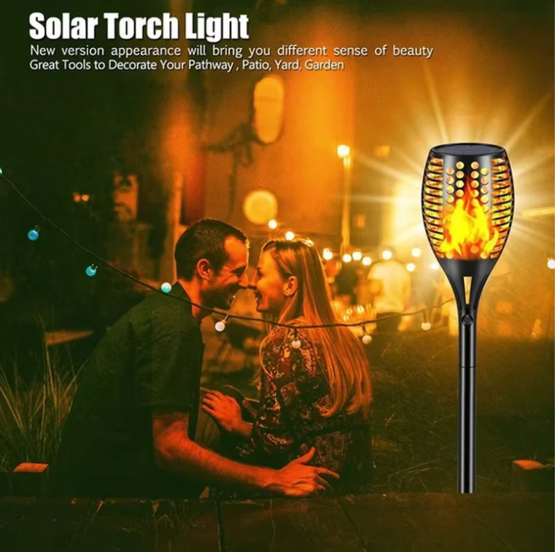 🔥 Luces Solares Efecto Llama | Iluminación Decorativa para Jardín 🌙✨