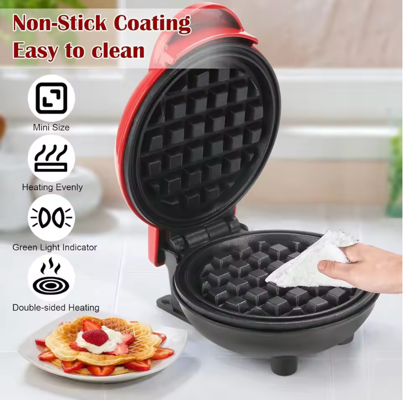 🧇 Mini Gofrera Eléctrica 350W | Gofres Caseros en Minutos ✨